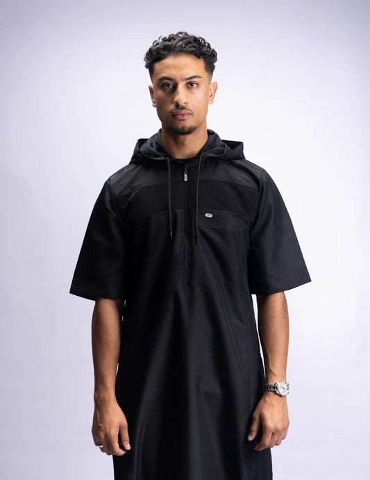 Amaani Drift Thobe (Short Sleeve)(Black)