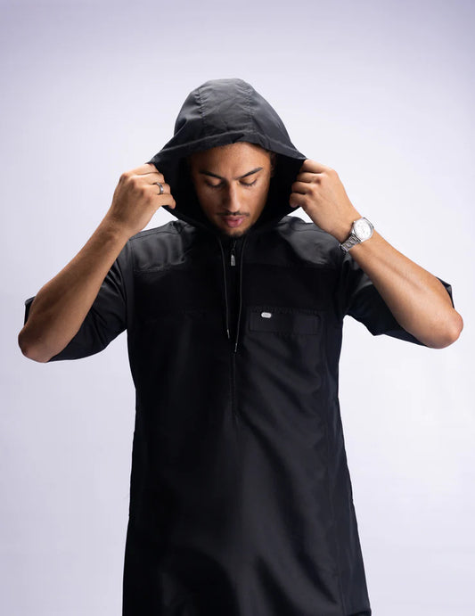 Amaani Drift Thobe (Short Sleeve)(Black)