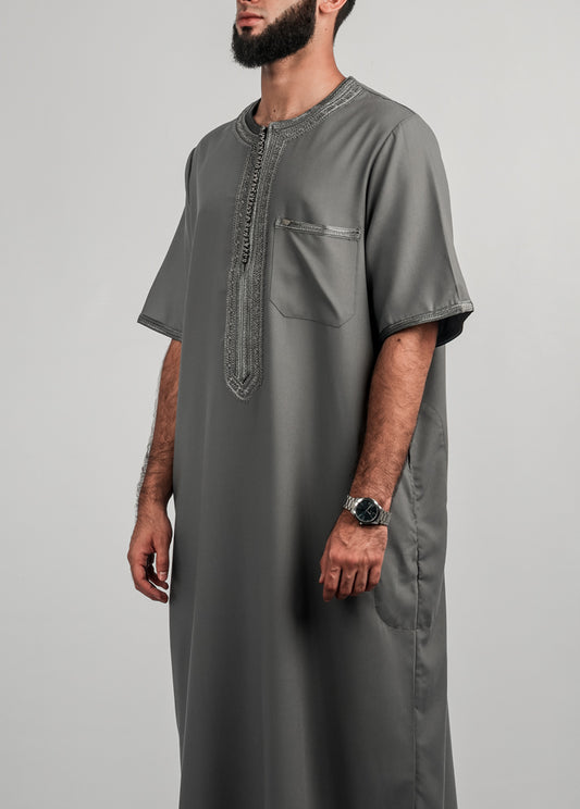 Imaarah Moroccan Thobe Grey