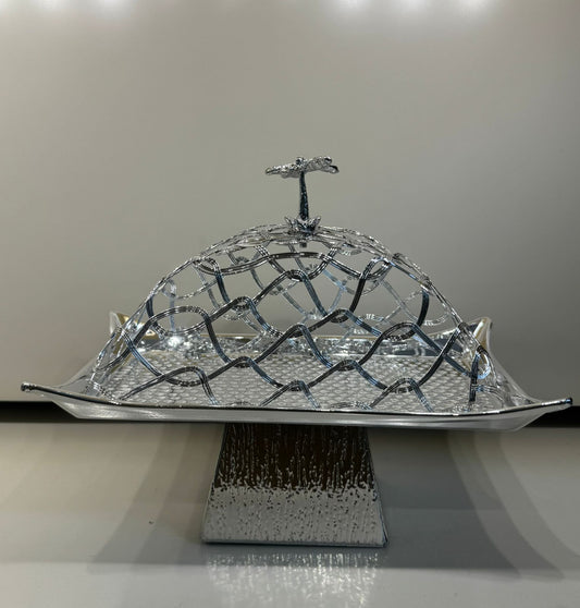 Silver Metal Tray W/lid (XKD409)