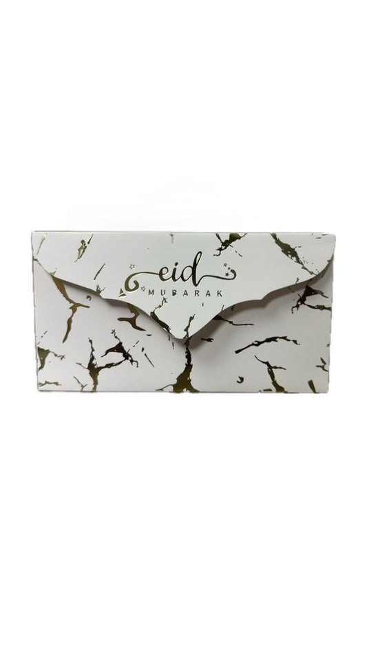 EID MUBARAK ENVELOPES WHITE AND GOLD 10 PCK