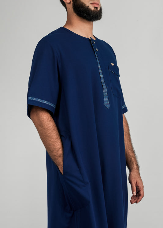 Imaarah Short Sleeve Thobe Navy