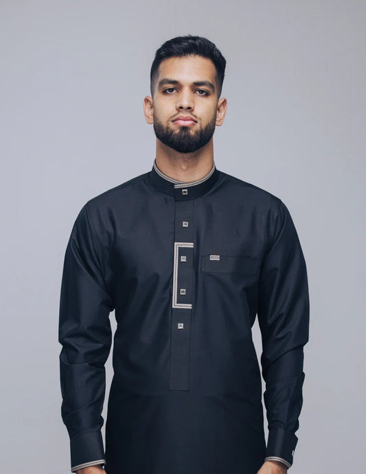 Amaani Elegance Thobe(Black)