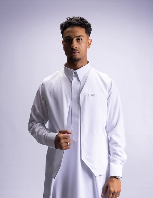 Amaani Ameer Thobe with Weistcoat(Alabaster)