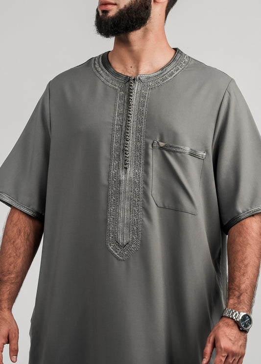 Imaarah Moroccan Thobe Grey