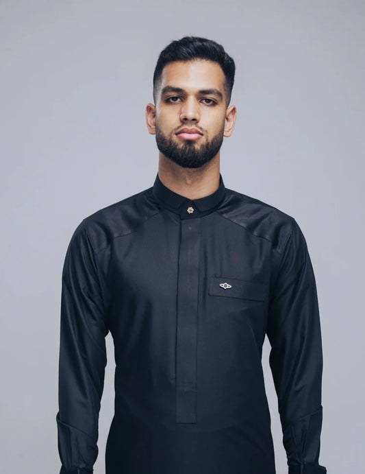 Amaani Stark Kids Thobe(Black)