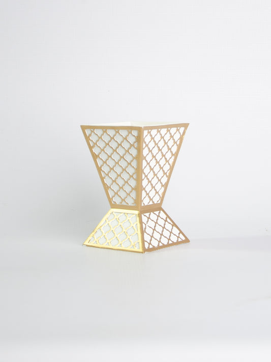 Bakhoor Burner Fancy White & Gold OB9470