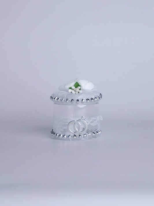 White Jar With Flower 12 Pack