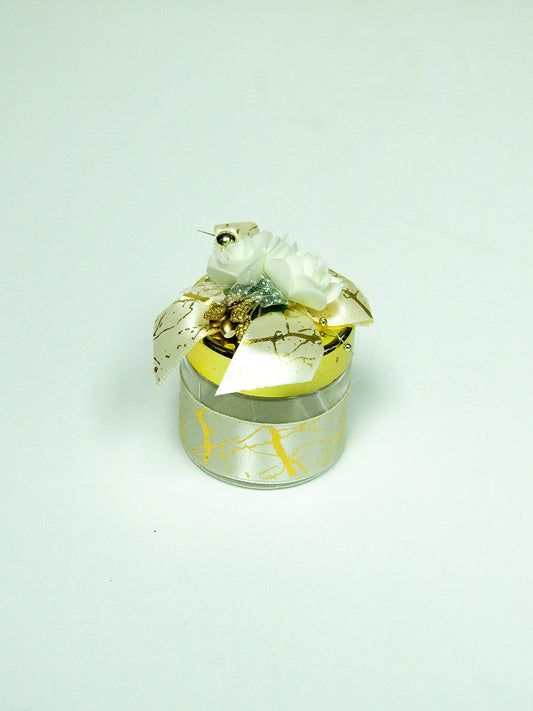 Gold Top Jar With Flower 12 Pack