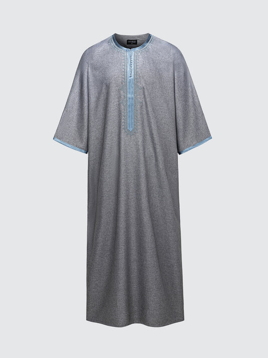 Imaarah Moroccan 3/4 Short Sleeve Thobe Grey