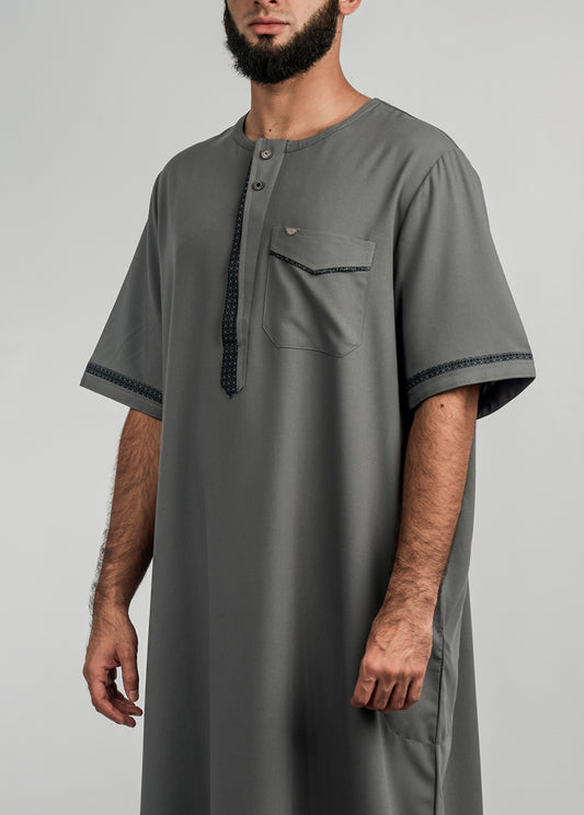 Imaarah Short Sleeve Thobe Grey