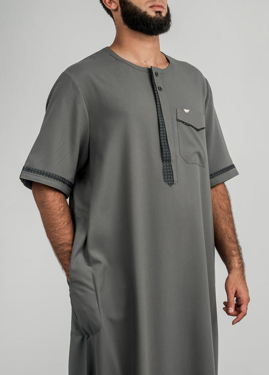 Imaarah Short Sleeve Thobe Grey