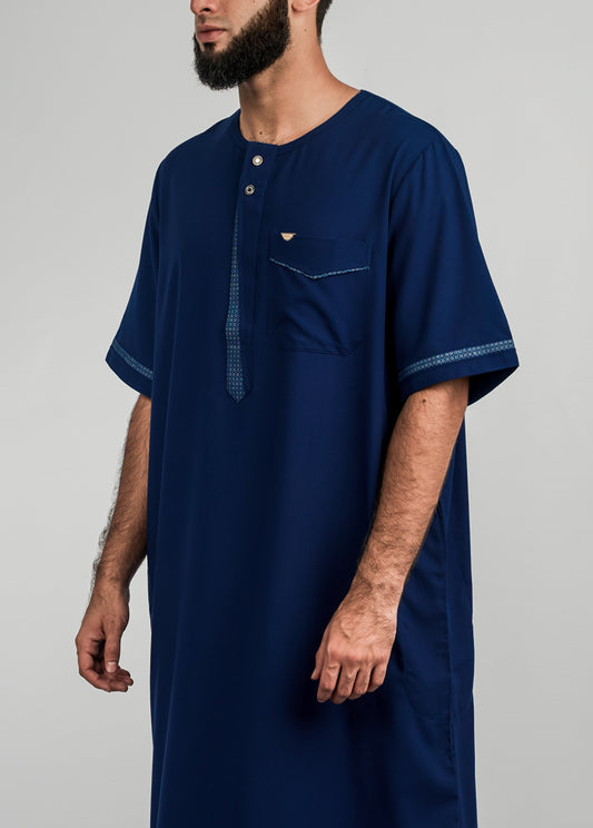 Imaarah Short Sleeve Thobe Navy