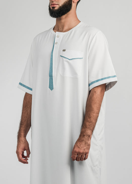 Imaarah Short Sleeve Thobe White