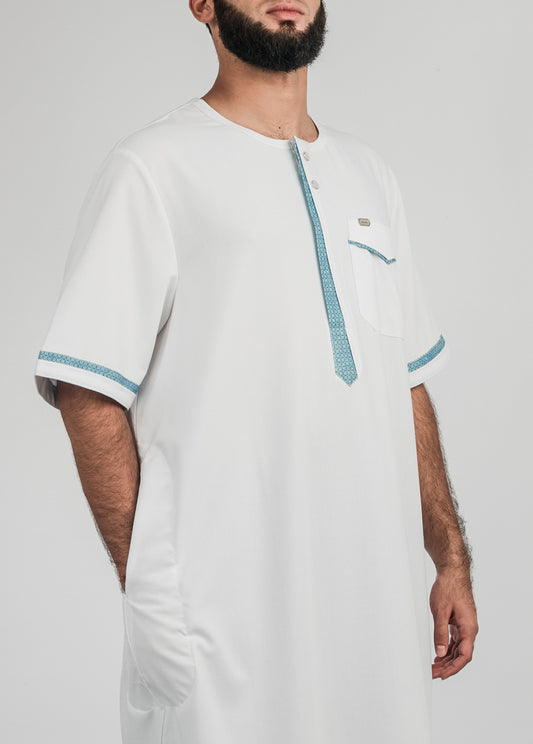 Imaarah Short Sleeve Thobe White